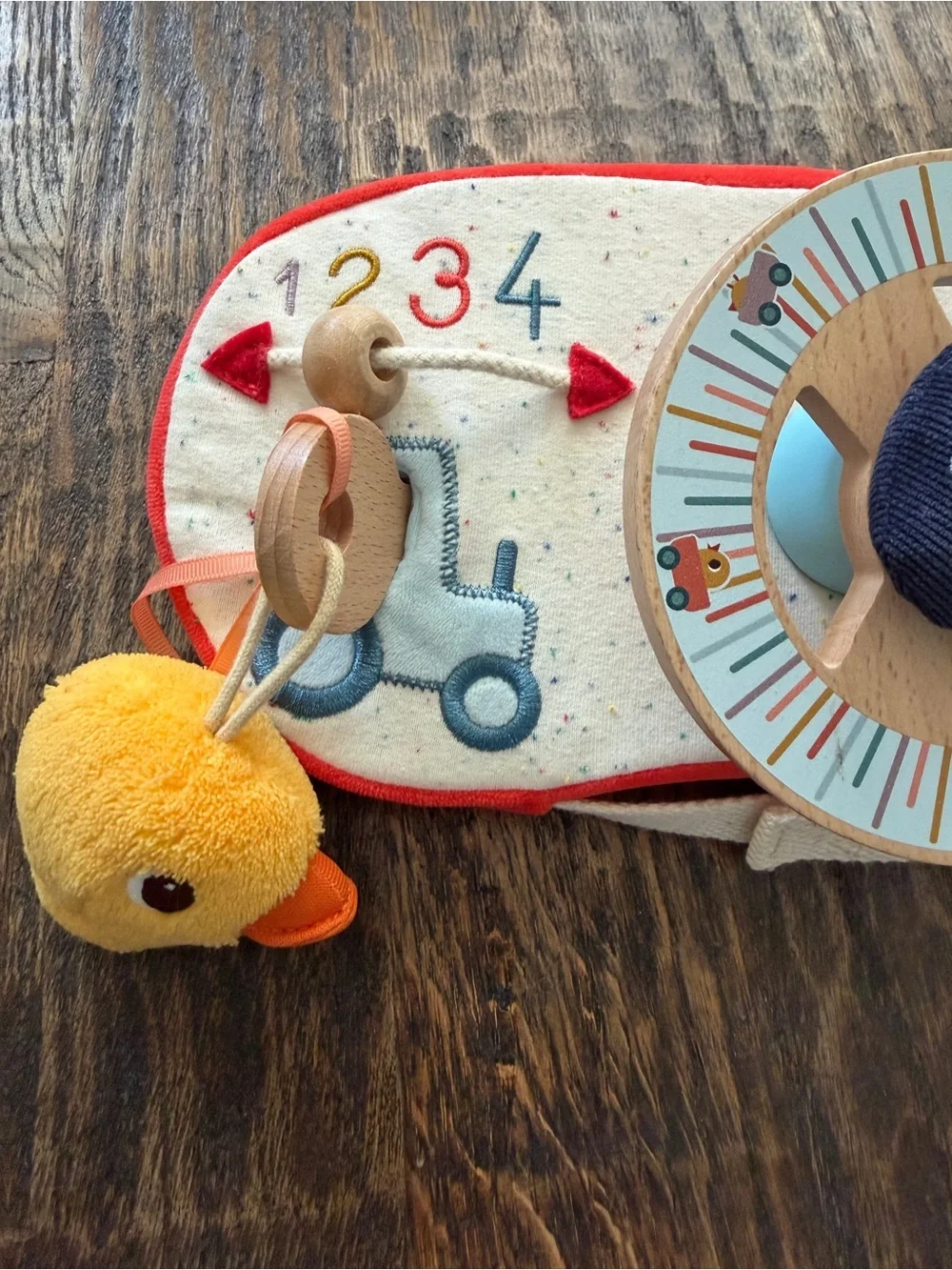 Lilliputiens Farm Car Activity Panel Plush Steering Wheel Baby Learning